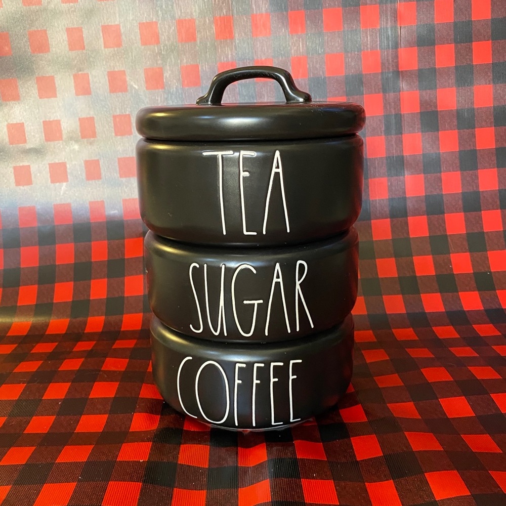 TEA, SUGAR, COFFEE Rae Dun stacker canister